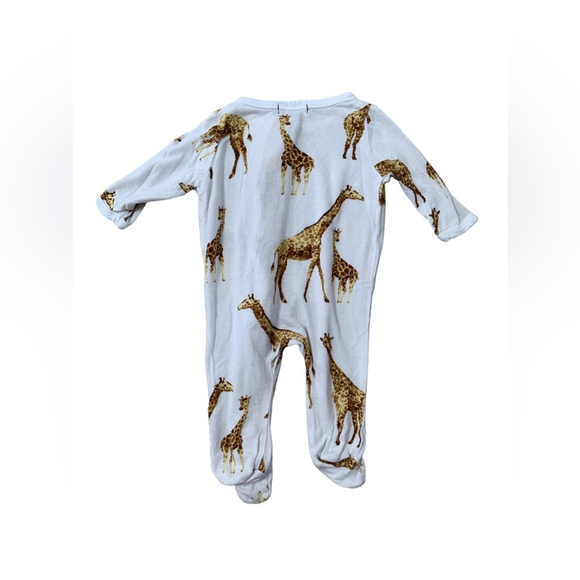 Milkbarn Size 0-3 Months Giraffe Print Bamboo Footie Pajamas Sleeper - Picture 2 of 4